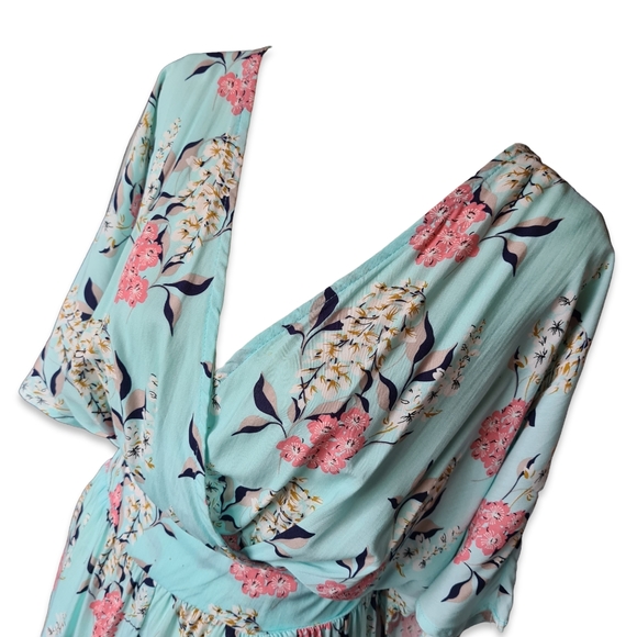 Zen Garden Size L Boho Floral Pastel Blur & Pink Summer Playsuit - Picture 2 of 11